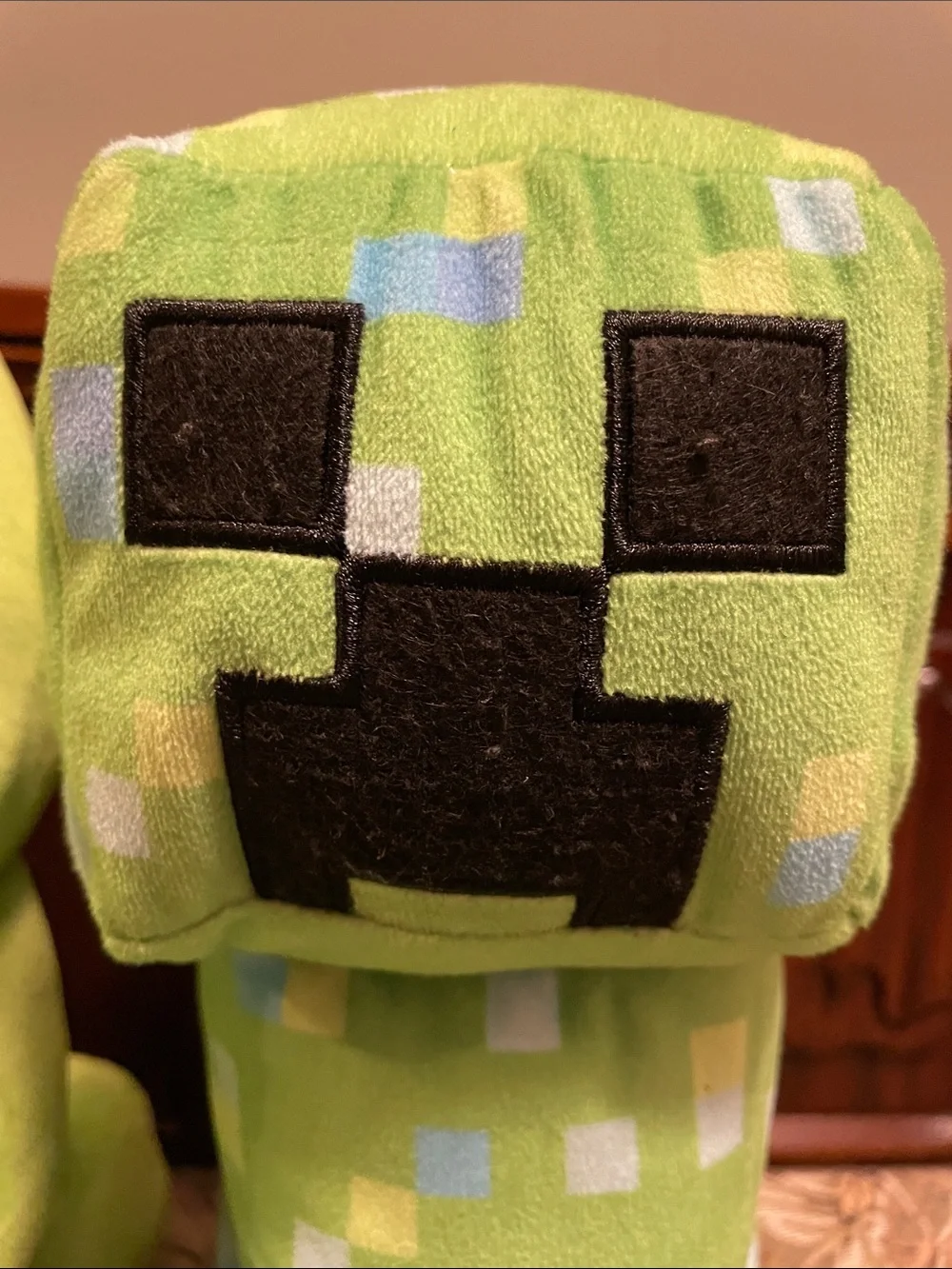 2 Minecraft Green Pixel Creeper Plush Toy